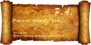 Panics Atanázia névjegykártya